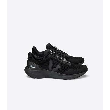 Men's Veja MARLIN V-KNIT Running Shoes Black | SG 147CTV